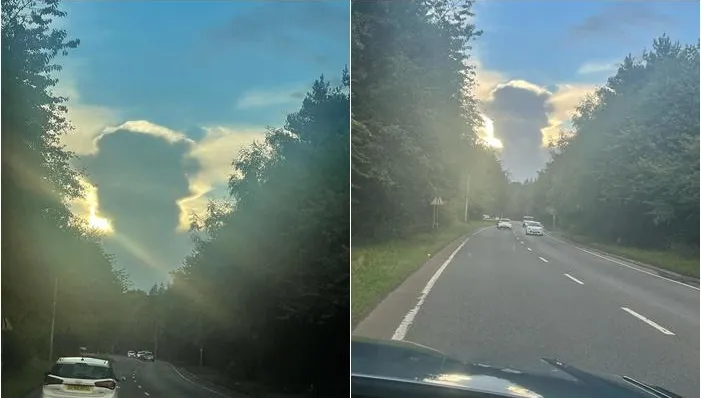 英國女王辭世／英國異象似女王顯靈！神秘雲彩「復刻經典穿搭」　她見招牌禮帽驚喜：女王回來了