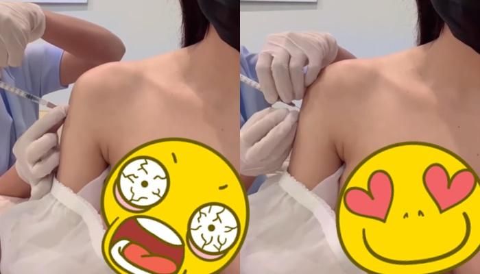 上衣全拉下！長髮正妹打疫苗露香肩「魔鬼雙球看光光」　網暴動：暈針了～